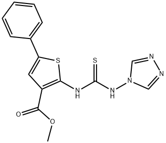 methyl 2-(3-(4H-1,2,4-triazol-4-yl)thioureido)-5-phenylthiophene-3-carboxylate 化学構造式