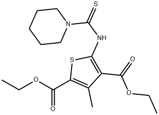 diethyl 3-methyl-5-[(1-piperidinylcarbothioyl)amino]-2,4-thiophenedicarboxylate Structure