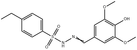 (Z)-4-ethyl-N'-(4-hydroxy-3,5-dimethoxybenzylidene)benzenesulfonohydrazide,725688-56-2,结构式