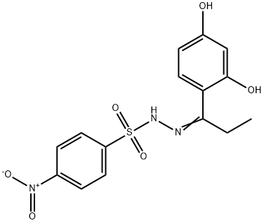 (E)-N'-(1-(2,4-dihydroxyphenyl)propylidene)-4-nitrobenzenesulfonohydrazide Structure