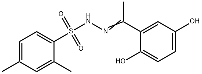 (Z)-N'-(1-(2,5-dihydroxyphenyl)ethylidene)-2,4-dimethylbenzenesulfonohydrazide 化学構造式