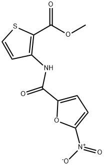 methyl 3-(5-nitrofuran-2-carboxamido)thiophene-2-carboxylate 化学構造式