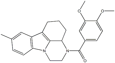 (3,4-dimethoxyphenyl)(8-methyl-3a,4,5,6-tetrahydro-1H-pyrazino[3,2,1-jk]carbazol-3(2H)-yl)methanone,727374-26-7,结构式