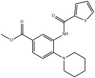 methyl 4-(piperidin-1-yl)-3-(thiophene-2-carboxamido)benzoate 化学構造式