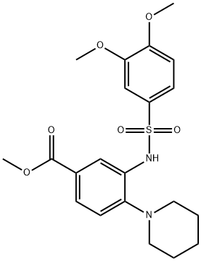 methyl 3-(3,4-dimethoxyphenylsulfonamido)-4-(piperidin-1-yl)benzoate Structure