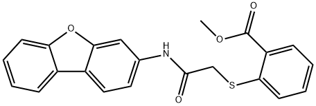 methyl 2-((2-(dibenzo[b,d]furan-3-ylamino)-2-oxoethyl)thio)benzoate 结构式