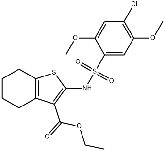 ethyl 2-(4-chloro-2,5-dimethoxyphenylsulfonamido)-4,5,6,7-tetrahydrobenzo[b]thiophene-3-carboxylate Structure