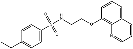 4-ethyl-N-[2-(quinolin-8-yloxy)ethyl]benzenesulfonamide 化学構造式