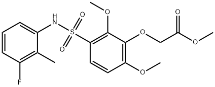 methyl 2-(3-(N-(3-fluoro-2-methylphenyl)sulfamoyl)-2,6-dimethoxyphenoxy)acetate,728026-84-4,结构式