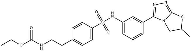 ethyl 4-(N-(3-(6-methyl-5,6-dihydrothiazolo[2,3-c][1,2,4]triazol-3-yl)phenyl)sulfamoyl)phenethylcarbamate Struktur