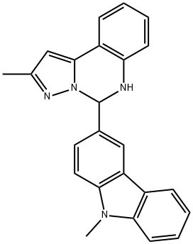 2-methyl-5-(9-methyl-9H-carbazol-3-yl)-5,6-dihydropyrazolo[1,5-c]quinazoline Structure