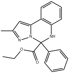 ethyl 2-methyl-5-phenyl-5,6-dihydropyrazolo[1,5-c]quinazoline-5-carboxylate Structure