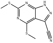 4,6-Bis(methylthio)-1H-pyrazolo[3,4-d]pyrimidine-3-carbonitrile Struktur