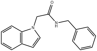 N-ベンジル-1H-インドール-1-アセトアミド 化学構造式