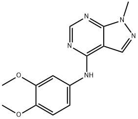 N-(3,4-dimethoxyphenyl)-1-methyl-1H-pyrazolo[3,4-d]pyrimidin-4-amine,736166-68-0,结构式