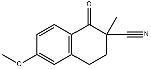 6-Methoxy-2-methyl-1-oxo-1,2,3,4-tetrahydronaphthalene-2-carbonitrile,74039-98-8,结构式