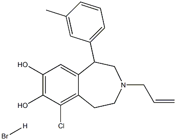 6-Chloro-2,3,4,5-tetrahydro-1-(3-methylphenyl)-3-(2-propen-1-yl)-1H-3-Benzazepine-7,8-diol hydrobromide Structure
