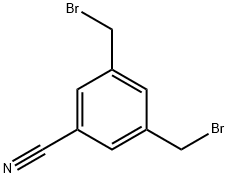 3,5-双(溴甲基)苯甲腈, 74163-48-7, 结构式