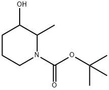 叔-丁基 3-羟基-2-甲基哌啶-1-甲酸基酯 结构式