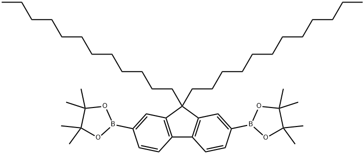 2,7-双(4,4,5,5-四甲基-1,3,2-二氧环戊硼烷-2-基)-9,9-双(十二烷基)芴,749900-93-4,结构式