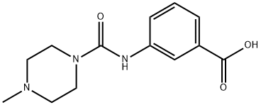 3-(4-甲基哌嗪-1-甲酰胺基)苯甲酸 结构式