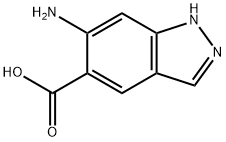 6-AMINO-1H-INDAZOLE-5-CARBOXYLIC ACID, 75844-33-6, 结构式