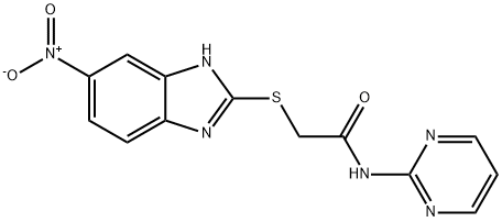 2-[(5-nitro-1H-benzimidazol-2-yl)sulfanyl]-N-(pyrimidin-2-yl)acetamide 结构式