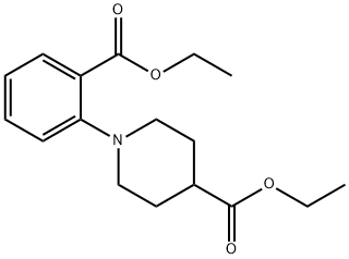 1-(2-(エトキシカルボニル)フェニル)ピペリジン-4-カルボン酸エチル 化学構造式