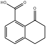 8-oxo-5,6,7,8-tetrahydronaphthalene-1-carboxylic acid, 77635-17-7, 结构式