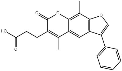 3-(5,9-Dimethyl-7-oxo-3-phenyl-7H-furo[3,2-g]chromen-6-yl)-propionic acid Struktur