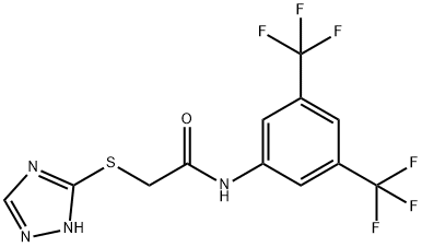 N-[3,5-bis(trifluoromethyl)phenyl]-2-(1H-1,2,4-triazol-3-ylsulfanyl)acetamide,777886-52-9,结构式