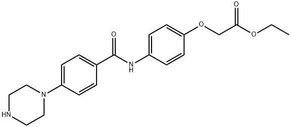 ethyl 2-(4-(4-(piperazin-1-yl)benzamido)phenoxy)acetate 化学構造式