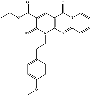 ethyl 2-imino-1-[2-(4-methoxyphenyl)ethyl]-10-methyl-5-oxo-1,5-dihydro-2H-dipyrido[1,2-a:2,3-d]pyrimidine-3-carboxylate Structure