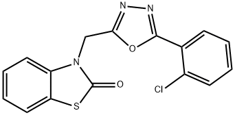 3-{[5-(2-chlorophenyl)-1,3,4-oxadiazol-2-yl]methyl}-1,3-benzothiazol-2(3H)-one 化学構造式