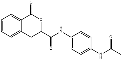 N-[4-(acetylamino)phenyl]-1-oxo-3,4-dihydro-1H-isochromene-3-carboxamide 结构式