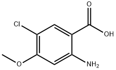 2-アミノ-5-クロロ-4-メトキシ安息香酸 化学構造式