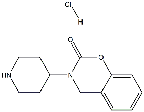 3,4-二氢-3-(4-哌啶基)-2H-1,3-苯并恶嗪-2-酮单盐酸盐 结构式