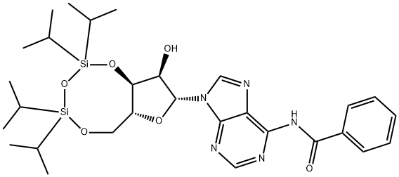 N-Benzoyl-3',5'-O-[1,1,3,3-tetrakis(1-methylethyl)-1,3-disiloxanediyl]adenosine Structure