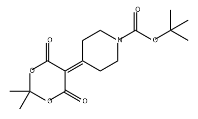 tert-butyl 4-(2,2-dimethyl-4,6-dioxo-1,3-dioxan-5-ylidene)piperidine-1-carboxylate Struktur