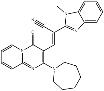 (2E)-3-[2-(azepan-1-yl)-4-oxo-4H-pyrido[1,2-a]pyrimidin-3-yl]-2-(1-methyl-1H-benzimidazol-2-yl)prop-2-enenitrile Structure