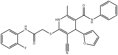 5-cyano-6-({2-[(2-fluorophenyl)amino]-2-oxoethyl}sulfanyl)-4-(furan-2-yl)-2-methyl-N-phenyl-1,4-dihydropyridine-3-carboxamide|