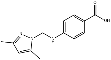 Benzoic acid,4-[[(3,5-dimethyl-1H-pyrazol-1-yl)methyl]amino]- Struktur