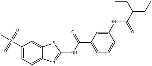 3-[(2-ethylbutanoyl)amino]-N-[6-(methylsulfonyl)-1,3-benzothiazol-2-yl]benzamide,825597-19-1,结构式