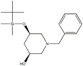 3-Piperidinol, 5-[[(1,1-dimethylethyl)dimethylsilyl]oxy]-1-(phenylmethyl)-,  (3S,5R)-