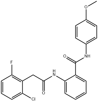 2-{[(2-chloro-6-fluorophenyl)acetyl]amino}-N-(4-methoxyphenyl)benzamide 化学構造式