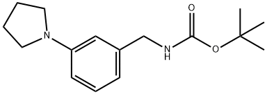 tert-butyl 3-(pyrrolidin-1-yl)benzylcarbamate Struktur