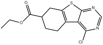 ethyl 4-chloro-5,6,7,8-tetrahydrobenzo[4,5]thieno[2,3-d]pyrimidine-7-carboxylate Structure