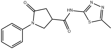 N-(5-methyl-1,3,4-thiadiazol-2-yl)-5-oxo-1-phenylpyrrolidine-3-carboxamide,835887-30-4,结构式