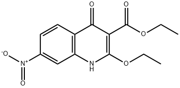 2-Ethoxy-7-nitro-4-oxo-1,4-dihydro-quinoline-3-carboxylic acid ethyl ester,83842-10-8,结构式