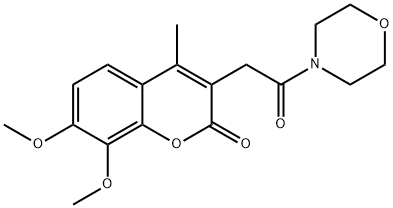 7,8-dimethoxy-4-methyl-3-[2-(4-morpholinyl)-2-oxoethyl]-2H-chromen-2-one 结构式